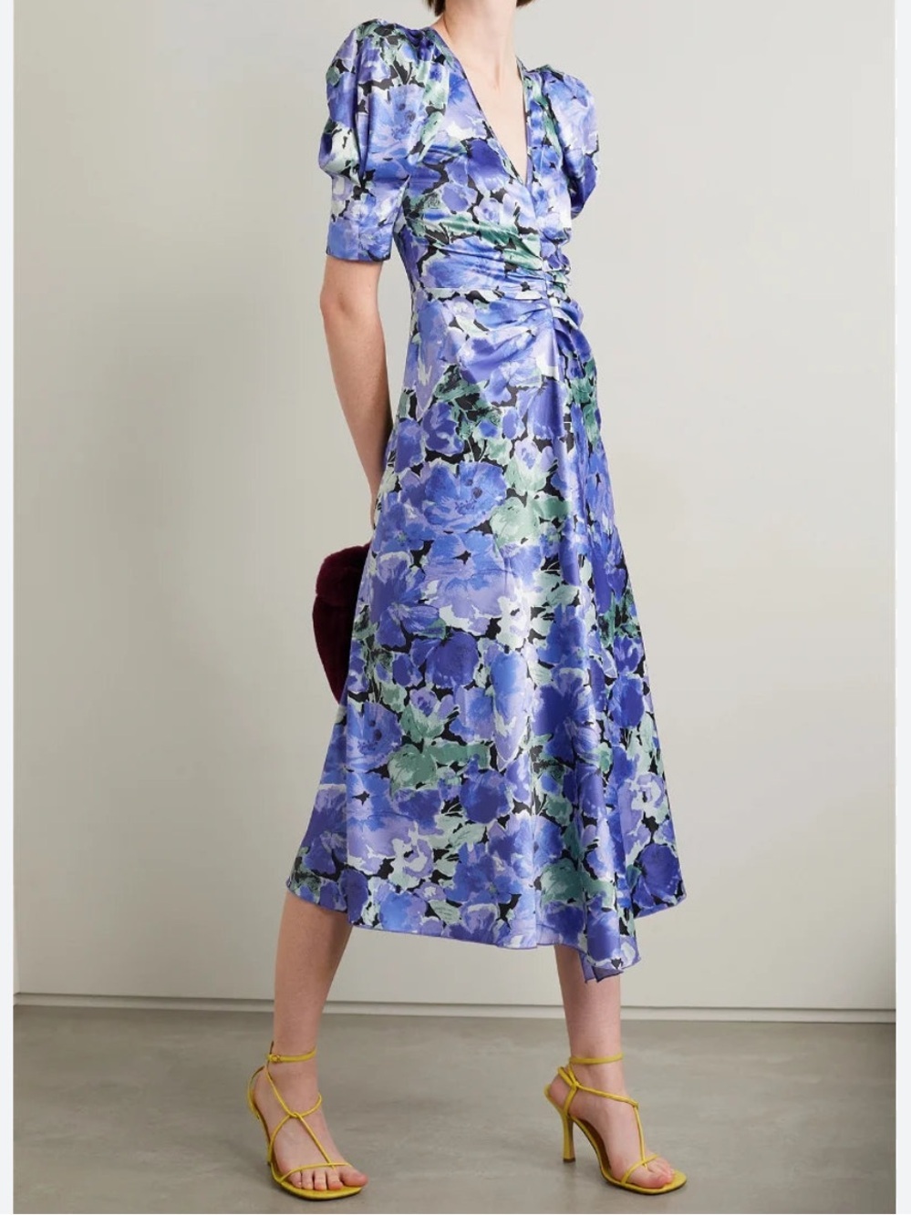New Rotate Sierina Slit Dress Baja Blue Comb